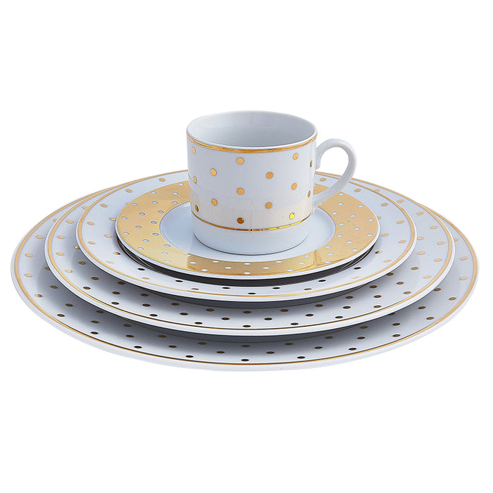 Gold Polka Dot 5-Piece Place Setting