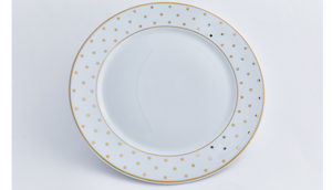 Gold Polka Dot Charger / Platter Plate