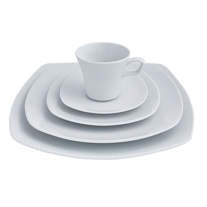 Square White 5-Piece Place Setting