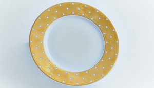 Gold Polka Dot Bread / Butter Plate
